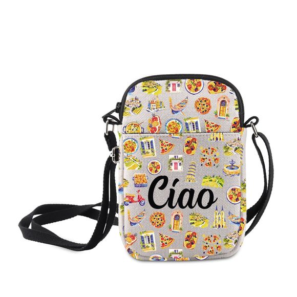 Italy Trip Gift Welcome Quotes Bag Ciao Bella Crossbody Bag Funny Italy Word :O - Picture 1 of 7